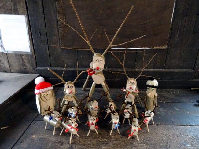 Wooden Christmas gifts at Amberley Museum