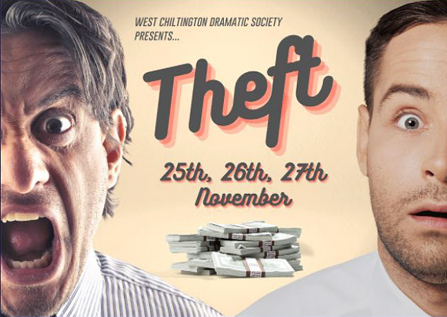 Poster for "Theft" play for West Chiltington Dramatic Society event