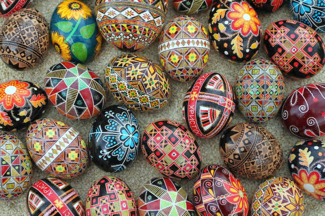 Ukrainian Easter eggs at Amberley Museum Easter Holiday Event