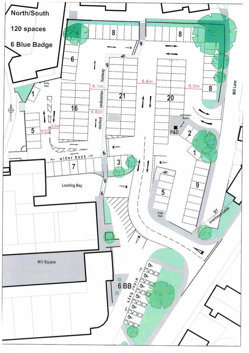 Storrington Mill Lane car park design 4/5/2022