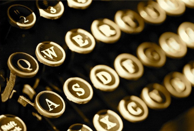 Keys on a typewriter: image to publicise talk at Storrington museum Life as a Journalist