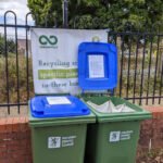 Leisure centre recycling bins