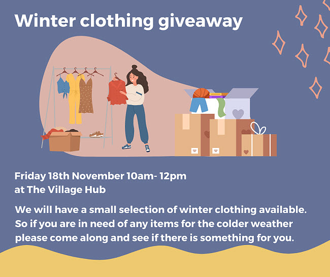 Winter clothing giveaway at Storrington Village Hub