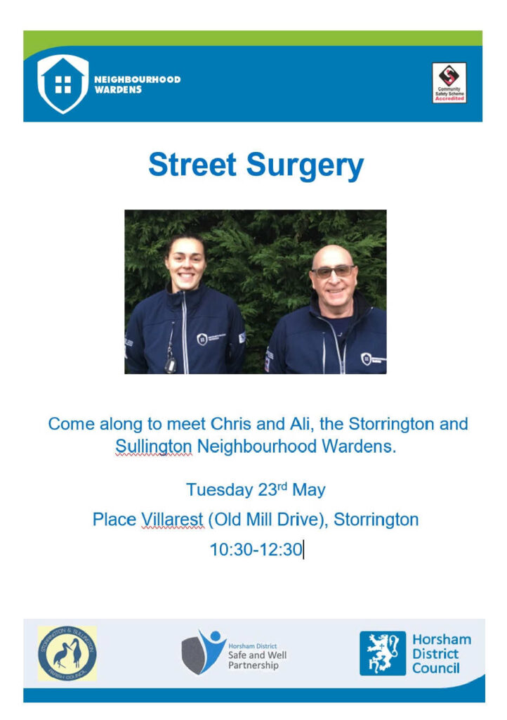 Neighbourhood Wardens Street Surgery Tuesday 23rd May - Place Villarest