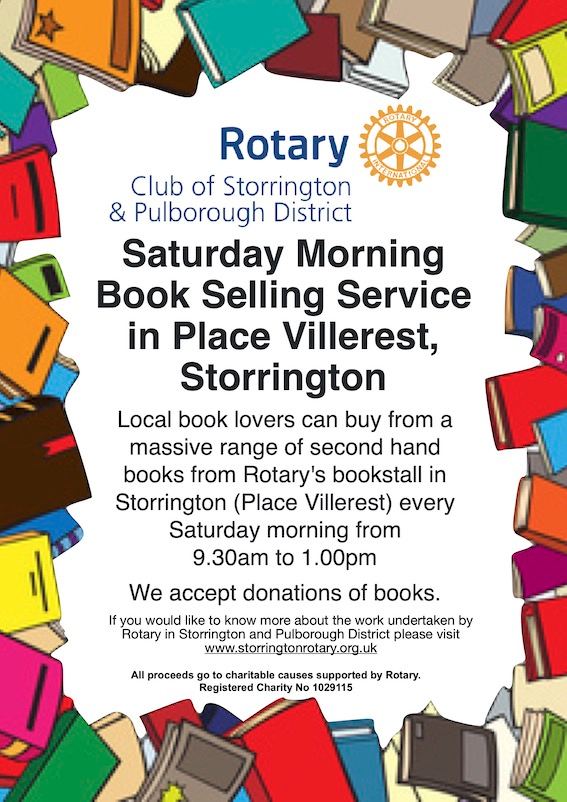 Saturday morning bookstall - Place Villerest , Storrington.