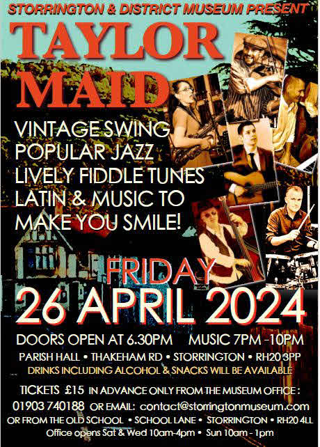 Poster for Taylor Maid Concert Parish Hall Storrington