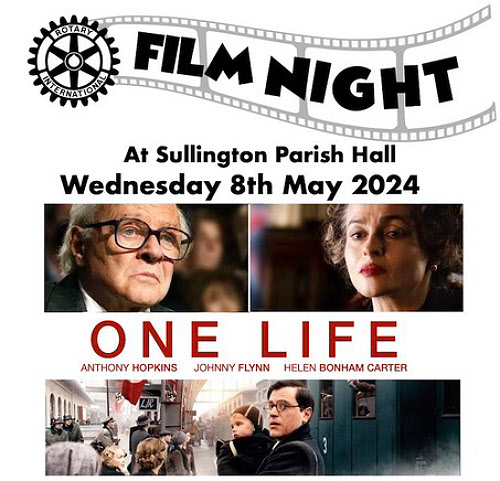 Poster for film One Life film night hosted by Storrington Rotary Club