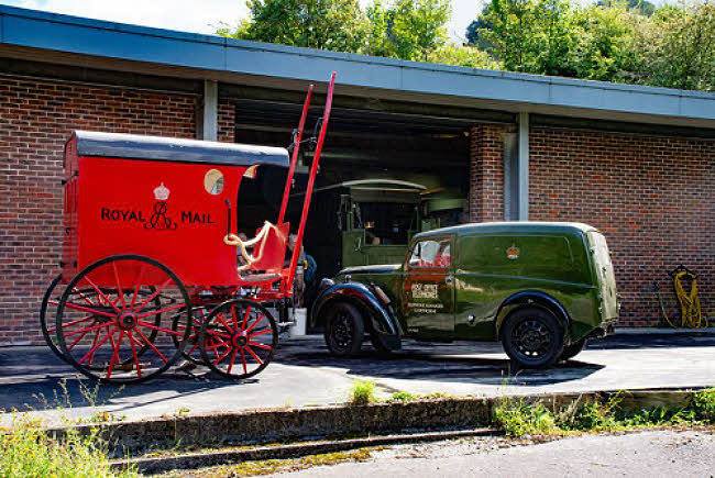 Amberley Museum photo showing Royal Mail vehicles of the past