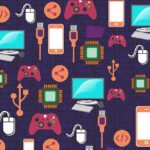 a pattern of various electronic goods