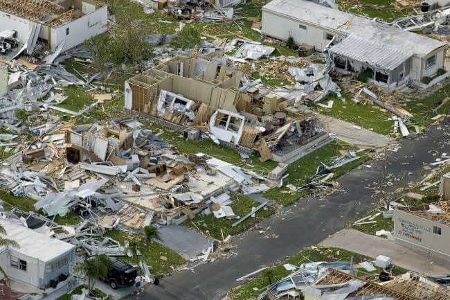 Devastation caused by a hurricane