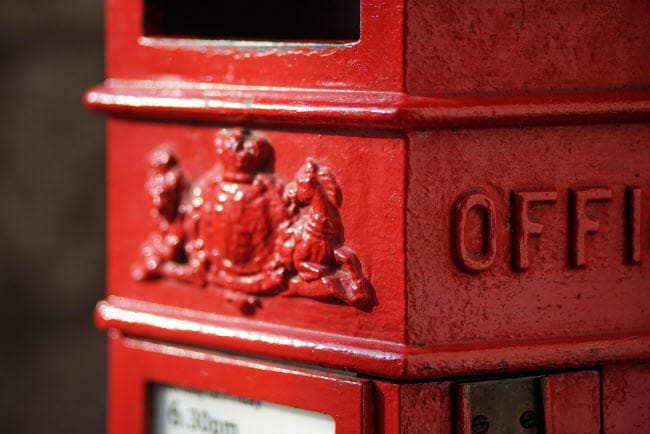 photo of part of a UK post box