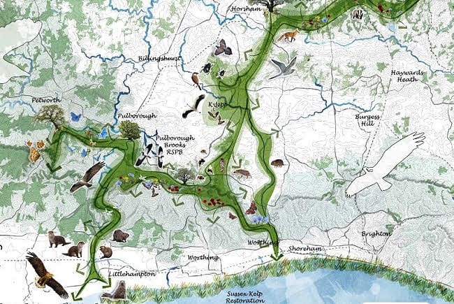 Map for Weald to Waves Project