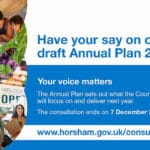 Poster for consultation on Horsham draft Annual Plan 2026/27