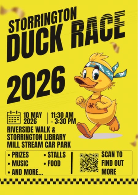 Storrington Duck Race with running duck