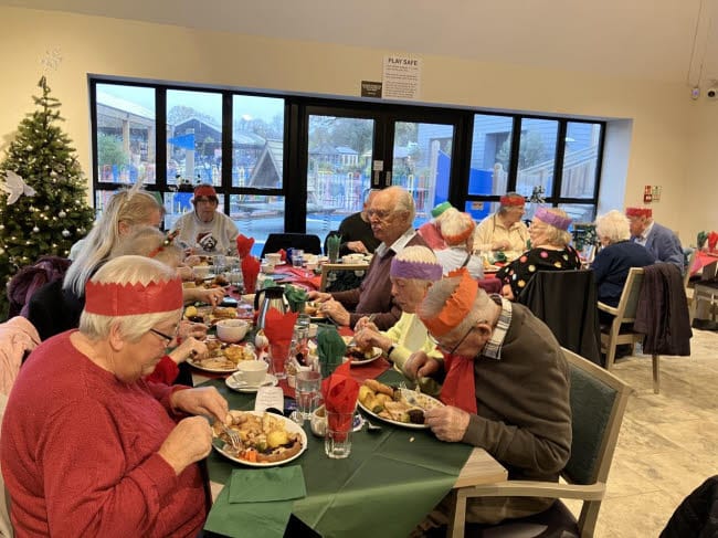 Elderley residents of Storrington at Christmas Dinner organised by Storrington Warden