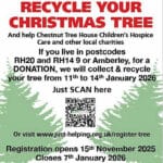 Poster promoting Rotary collecting Christmas Trees for recycling