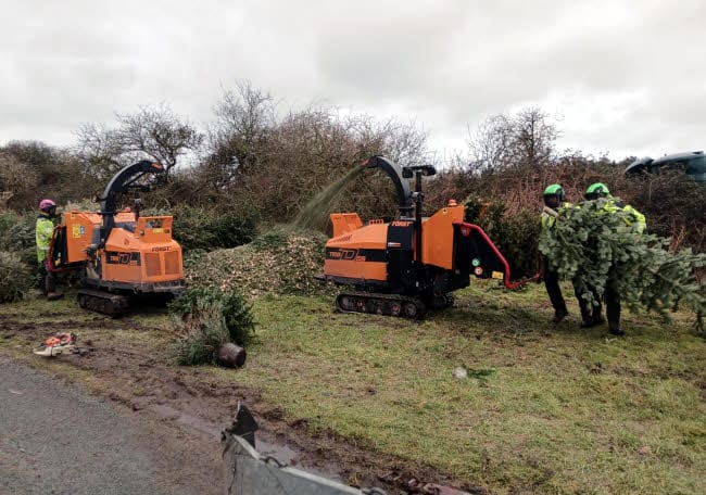 TreeSmiths Ltd shredding the Christmas trees