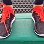 A photo pf feet in running shoes