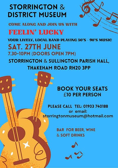 Poster for Storrington Museum Feelin Lucky Event