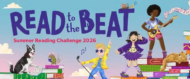 Poster for Storrington Library Read to The Beat Reading Challenge 2026