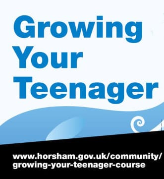 Poster for Growing your Teenager Course by Horsham District Council