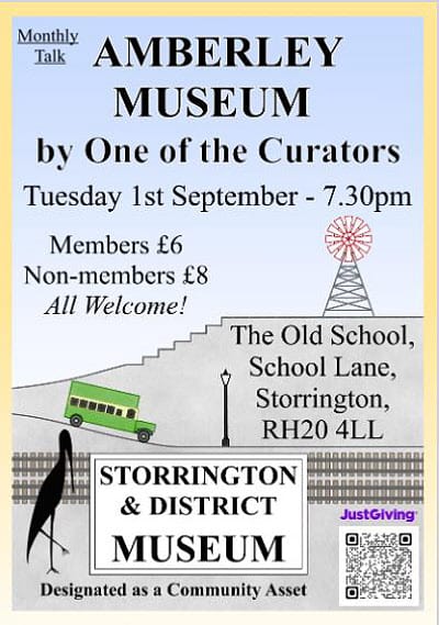 Poster for museum talk by amberley museum curator