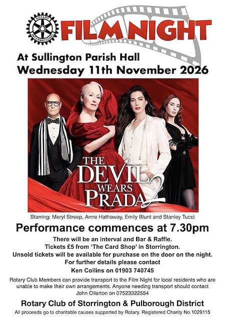 Poster for film The Devil Wears Prada 2 to be shown by Storrington Rorary