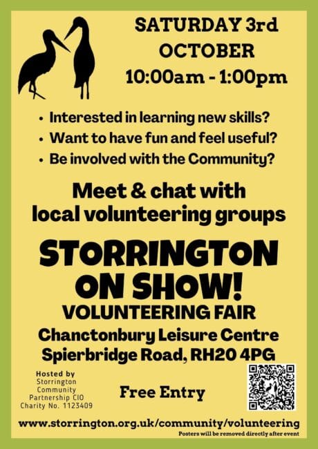 Storrington on Show Volunteering Fair Poster 3rd October 2026