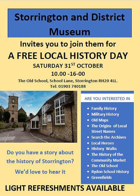 Poster for Local History Day at Storrington Museum