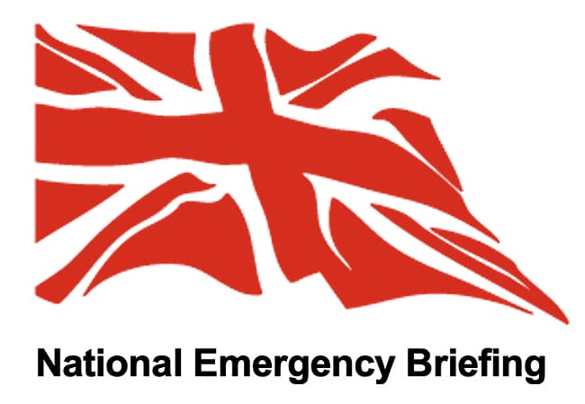 Image of flag promoting National Emergency Meeting