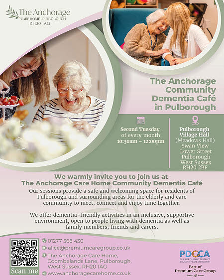 Some elderly people. Poster for Dementia Cafe, Pulborough